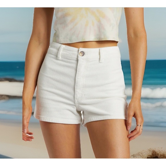 Billabong Pants - BILLABONG Free Fall Corduroy Shorts Womens Size 30 Salt Crystal Cream‎ Retro NWT